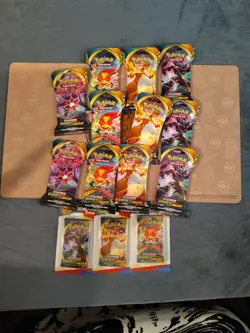 pokemon tcg sword and shield darkness ablaze lot of 14 booster packs - Image 1