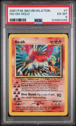 2001 POKEMON NEO REVELATION #7 HO-OH-HOLO PSA 6 - Image 1