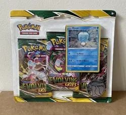 Pokemon Evolving Skies 3 Pack Blister | FACTORY SEALED Eiscue TCG CARD Booster - Image 1