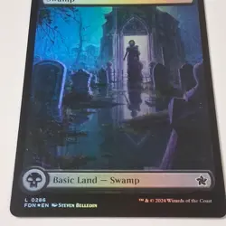 Swamp Full Art C Foil #286 | FDN Foundations | MTG Magic The Gathering - Image 2