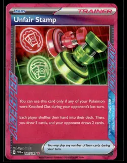 Pokemon Twilight Masquerade Unfair Stamp Reverse Holofoil #165/167 - Image 1