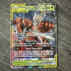 Pokemon TCG Pheromosa & Buzzwole GX Tag Team 1/214 Holo Rare - Unbroken Bonds A1 - Image 1