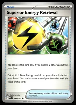 SUPERIOR ENERGY RETRIEVAL 189/193 UNCOMMON PALDEA EVOLVED POKEMON - Image 1