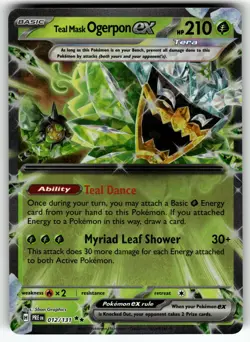 Teal Mask Ogerpon ex - 012/131 SV: Prismatic Evolutions NM Pokemon Card TCG - Image 1