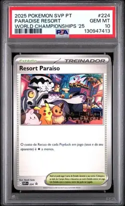 2025 Pokemon World Championships Paradise Resort SVP 224 Promo PSA 10 Portuguese - Image 1