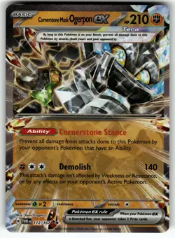 Cornerstone Mask Ogerpon ex 112/167 SV06: Twilight Masquerade NM Pokemon Card TC - Image 1