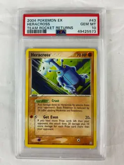 PSA 10 Gem Mint Heracross 2004 EX Team Rocket Returns #43 - Image 1