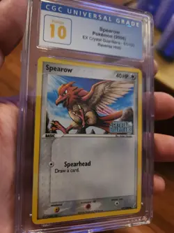 (POP 1) CGC 10 PRISTINE Pokemon EX Crystal Guardians Spearow Reverse 61/100 - Image 1