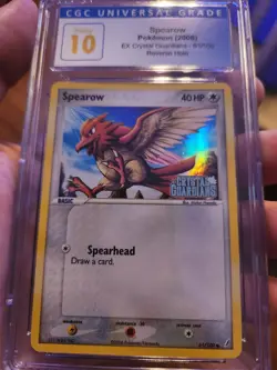 (POP 1) CGC 10 PRISTINE Pokemon EX Crystal Guardians Spearow Reverse 61/100 - Image 2