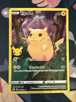 Pikachu 005/025 Pokemon 25th Anniversary Celebrations Full Art Holo Rare Art LP - Image 1