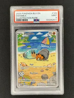 Pokemon TCG Black Bolt Dwebble 129/086 Illustration Rare PSA 9 MINT English - Image 1