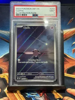 Pokemon TCG Cleffa Obsidian Flames Holo Card 202/197 Illustration Rare PSA 9 - Image 1