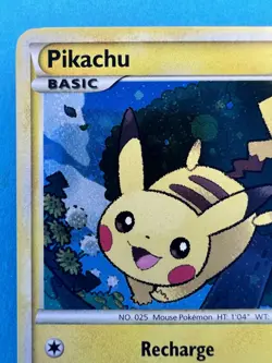 2010 Pokemon TCG Pikachu Black Star Holo HGSS03 Swirl - Image 3