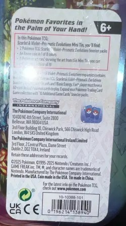 Pokemon S&V Prismatic Evolutions Mini Tins LOT OF 4 NEW SEALED - Image 2