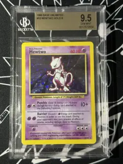 1999 Pokemon Base Set Unlimited Mewtwo Holo Rare 10/102 BGS 9.5 Gem Mint Card - Image 1