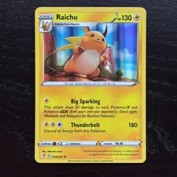 Raichu 050/203 Pokemon Evolving Skies Sword & Shield Holo Rare Card NM - Image 1
