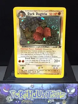 Pokemon Card Dark Dugtrio 6/82 Team Rocket Set SWIRL Holo Set Light Play - Image 1