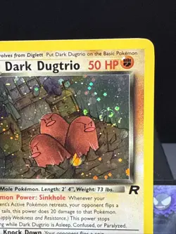 Pokemon Card Dark Dugtrio 6/82 Team Rocket Set SWIRL Holo Set Light Play - Image 2