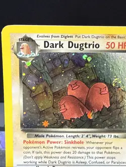 Pokemon Card Dark Dugtrio 6/82 Team Rocket Set SWIRL Holo Set Light Play - Image 3
