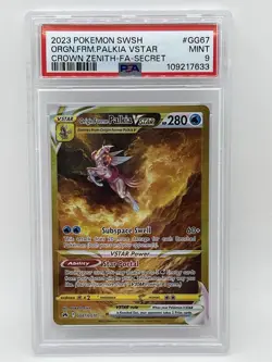 Pokemon Origin Forme Palkia VSTAR PSA 9 Crown Zenith Secret Rare Full Art #GG67 - Image 1