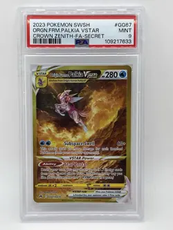 Pokemon Origin Forme Palkia VSTAR PSA 9 Crown Zenith Secret Rare Full Art #GG67 - Image 2