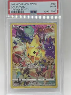 Pokemon Pikachu PSA 9 Mint Crown Zenith Holo Secret Rare 160/159 Full Art - Image 3