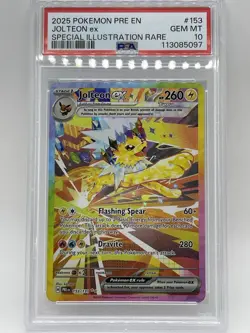 Pokemon Jolteon EX PSA 10 Gem Mint Special Illustration Rare 153/131 Prismatic E - Image 2