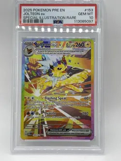 Pokemon Jolteon EX PSA 10 Gem Mint Special Illustration Rare 153/131 Prismatic E - Image 3