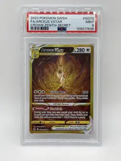 Pokemon Arceus VSTAR PSA 9 Mint GG70/GG70 Crown Zenith Secret Rare Full Art - Image 1