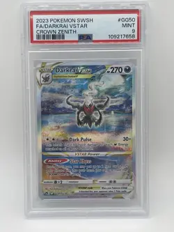 Darkrai VSTAR GG50/GG70 PSA 9 Crown Zenith Galarian Gallery Pokemon 2023 GG50 - Image 1