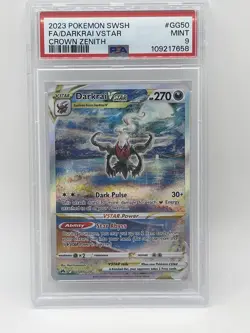 Darkrai VSTAR GG50/GG70 PSA 9 Crown Zenith Galarian Gallery Pokemon 2023 GG50 - Image 2
