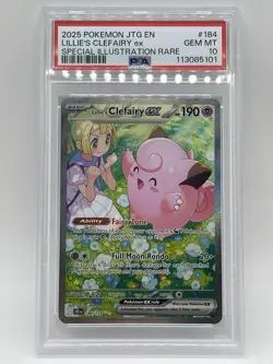 Pokemon Lillies Clefairy ex PSA 10 Gem Mint 184/159 SIR Journey Together 2025 - Image 1