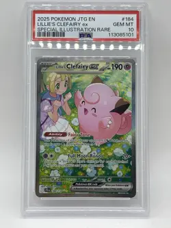 Pokemon Lillies Clefairy ex PSA 10 Gem Mint 184/159 SIR Journey Together 2025 - Image 2