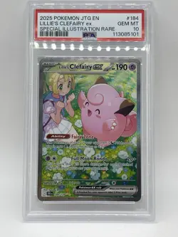 Pokemon Lillies Clefairy ex PSA 10 Gem Mint 184/159 SIR Journey Together 2025 - Image 3