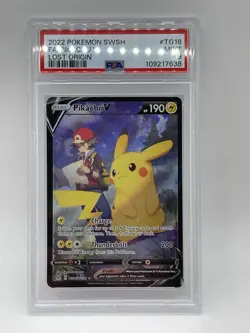 Pikachu V TG16/TG30 PSA 9 Pokemon 2022 SWSH: Lost Origin Trainer Gallery Holo - Image 3