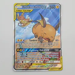 Raichu & Alolan Raichu Gx 221/236 Unified Minds Pokemon TCG - LP - Image 1