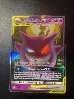 Pokemon TCG Gengar & Mimikyu GX Team Up Holo Ultra Rare Card 53/181 NM Condition - Image 1