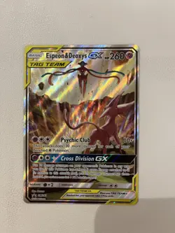 Pokemon TCG SM240 Espeon & Deoxys GX Full Art Sun & Moon Black Star Promo - Image 1