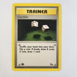 Gambler 60/62 - 1st Edition Common - Pokemon TCG - Fossil - NM - Image 1