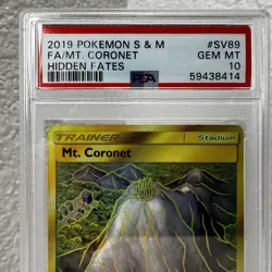 2019 POKEMON SUN & MOON HIDDEN FATES #SV89 FULL ART/MT. CORONET -PSA 10 GEM MINT - Image 2