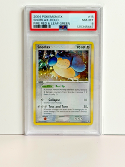 2004 POKEMON EX FIRE RED & LEAF GREEN #15 SNORLAX-HOLO PSA 8 - Image 1