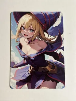 Dark Magician Girl YuGiOh Waifu Doujin Anime Textured Foil Card - Image 2