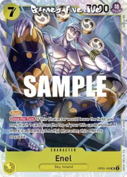 One Piece Card Game ! Enel OP05-100 SUPER RARE/V.1 - Image 1