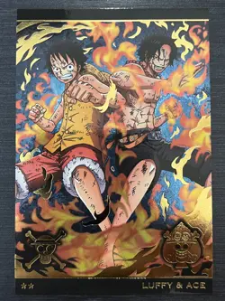 No.4-16 R Luffy & Ace One Piece Wafer Card - Image 1
