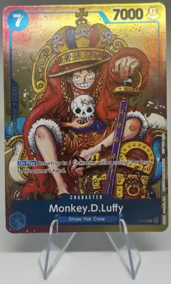 Monkey D. Luffy Convention Exclusive Foil 2024 Promo Card P-043 English -NM - Image 1