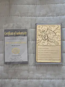 1999 NINTENDO CHARIZARD LIMITED EDITION 23K GOLD PLATED TRADING CARD Collectors - Image 2