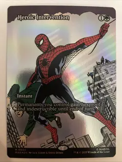 Heroic Intervention Borderless Foil MTG SpiderMan Marvel Universe Eternal-Legal - Image 1