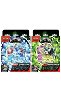 Set of 2 Pokemon TCG ex Deluxe Battle Deck Meowscarada & Quaquaval Sealed - Image 1