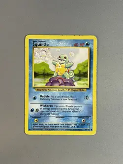 SQUIRTLE 63/102 1999 POKEMON TCG BASE SET WOTC WIZARDS OF THE COAST - Image 1
