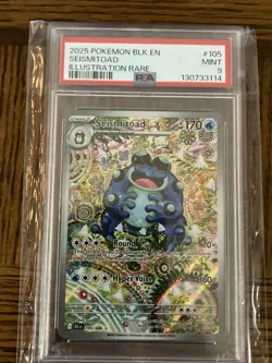 2025 Pokemon Black Bolt Seismitoad Illustration Rare PSA 9 Mint 105/086 - Image 1